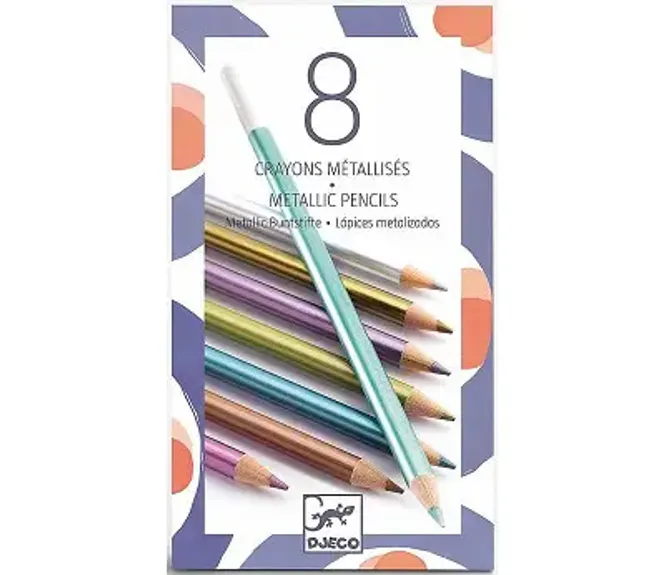 Hovedbilde 8 Metalliske Fargeblyanter - Djeco
